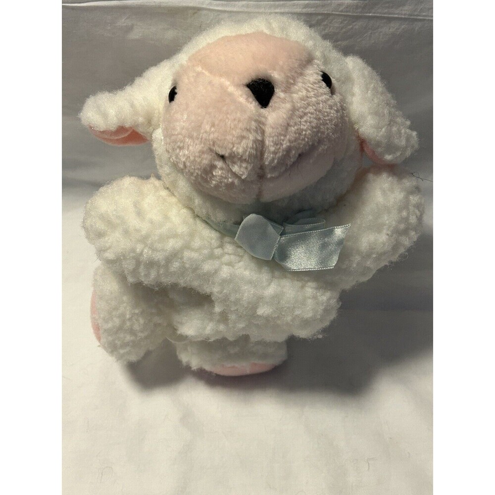 VTG 1993 Kids II Musical Mary Had A Lamb Plush Stuffed Animal Pull Toy White